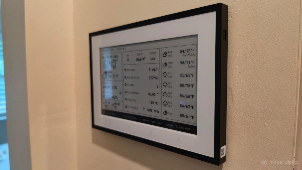 Switchbot e ink weather station mounted to a wall Switchbot e ink weather station mounted to a wall