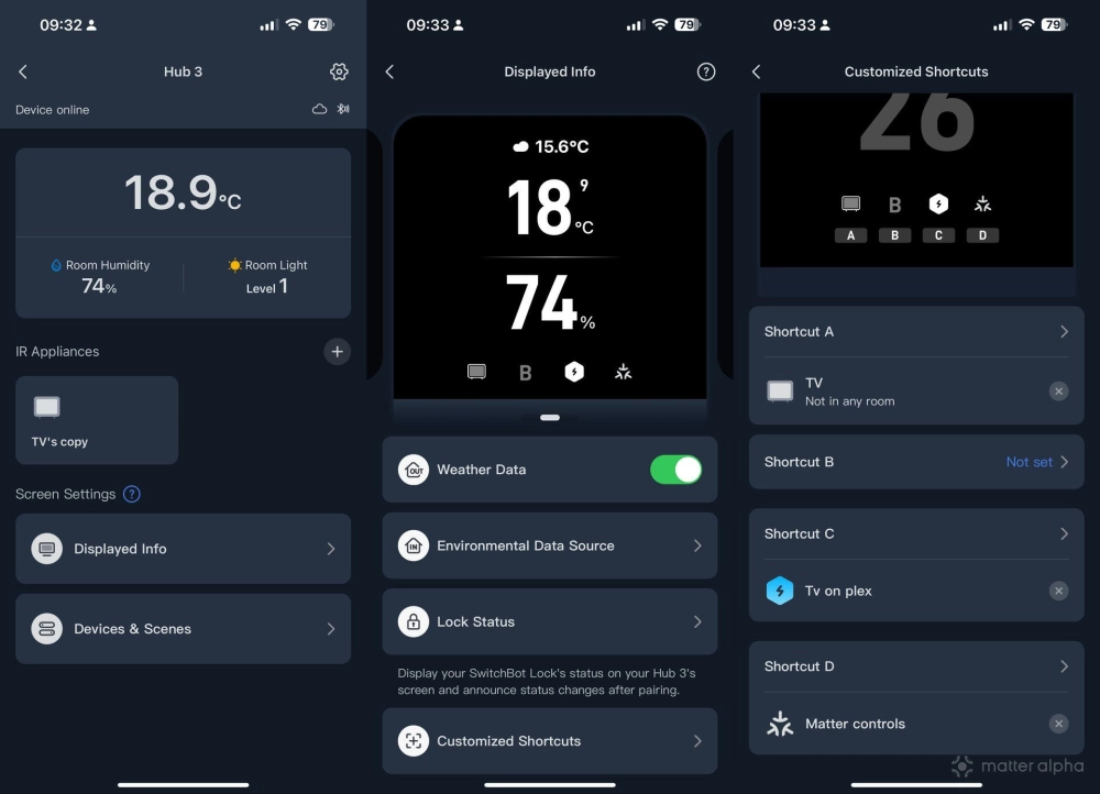 Switchbot hub 3 main interface screenshots