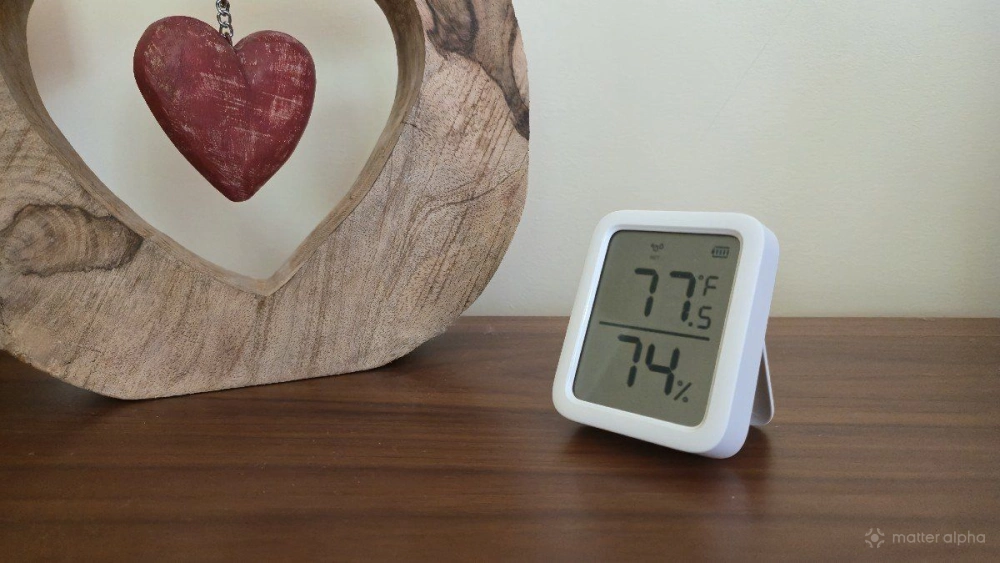 Switchbot meter plus on a table