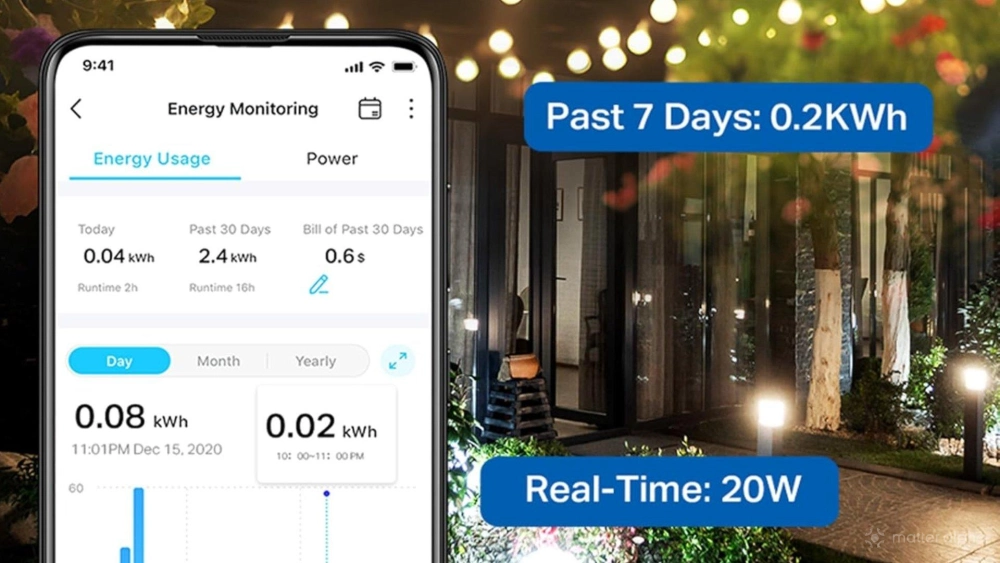 Tapo p430m smart outdoor plugin dimmer energy monitoring lifestyle