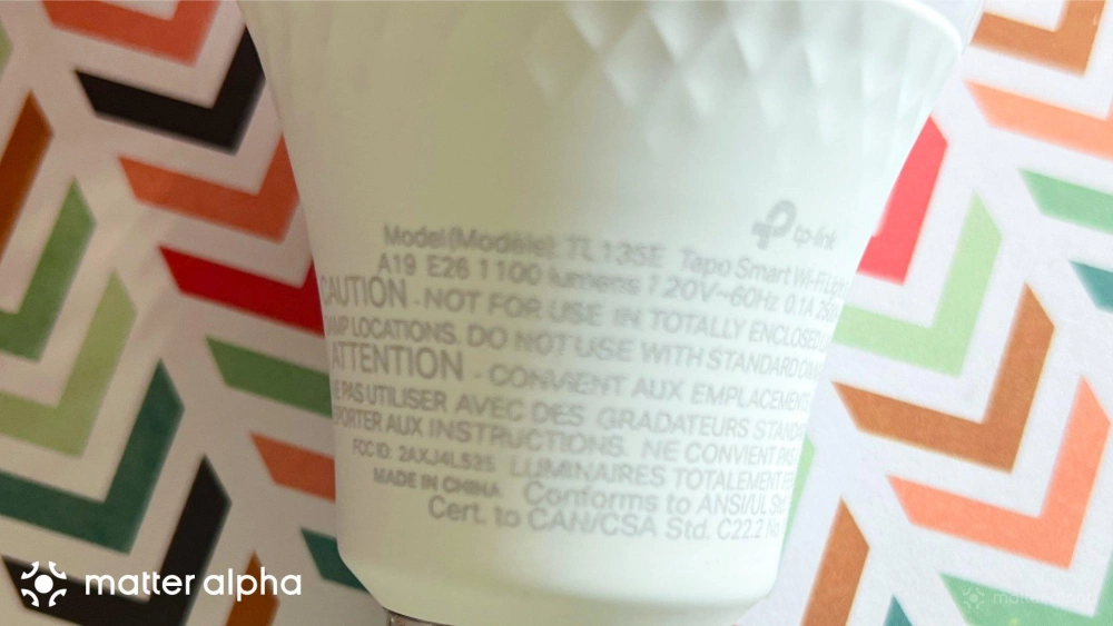 Tapo smart light bulb review label Tapo smart light bulb review label