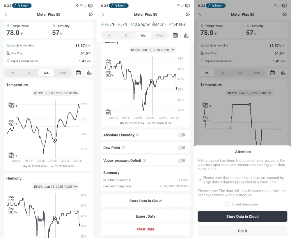 The switchbot android app offering to upload data to the cloud