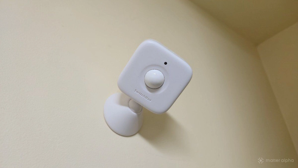 The switchbot motion sensor mounted up high in a closet The switchbot motion sensor mounted up high in a closet