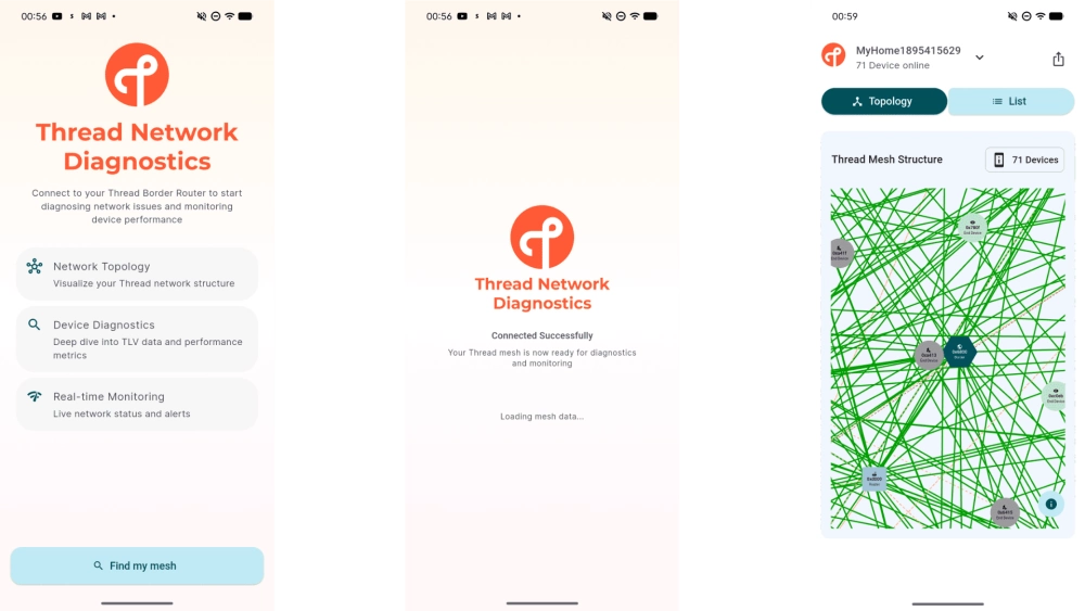 Thread network diagnostics android app 1