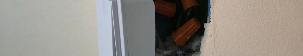 A tapo smart light switch during installation