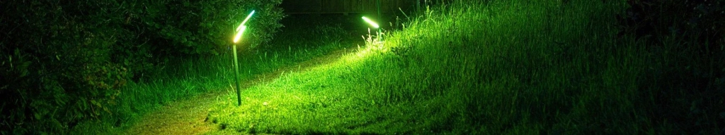 Govee outdoor garden light review wide shot in garden green