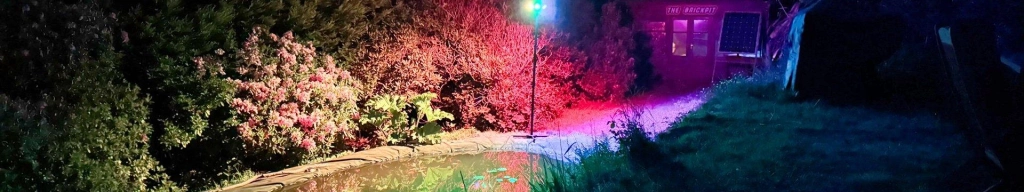 Govee outdoor lamp post review anotehr shot by the pond