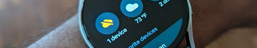 Samsung smartthings showing information on a galaxy watch 6