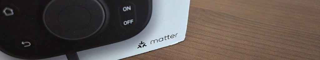 The matter badge on a box for a switchbot hub 3