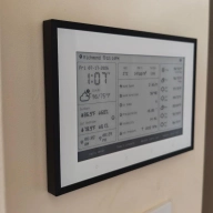 Angled view of a switchbot home dashboard mounted to a wall