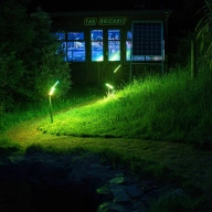 Govee outdoor garden light review wide shot in garden green