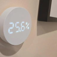 Ikea timmerflotte on a wall and displaying humidity