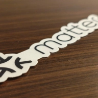 Matter sticker on a hotel desk