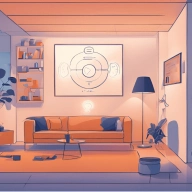 Smart home living room illustration