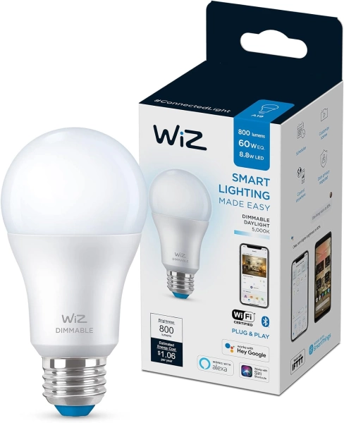 WiZ A19 60W Daylight LED Smart Bulb