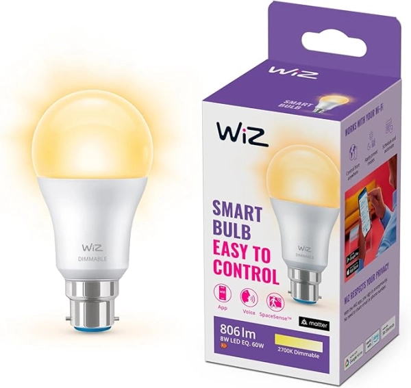 WiZ B22 60W Dimmable Warm White Smart Bulb