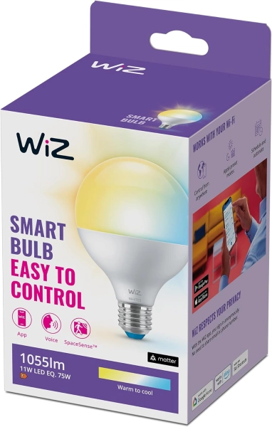 WiZ G95 E27 Globe White Smart Bulb