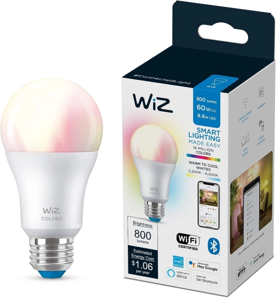 WiZ A19 60W Color LED Smart Bulb
