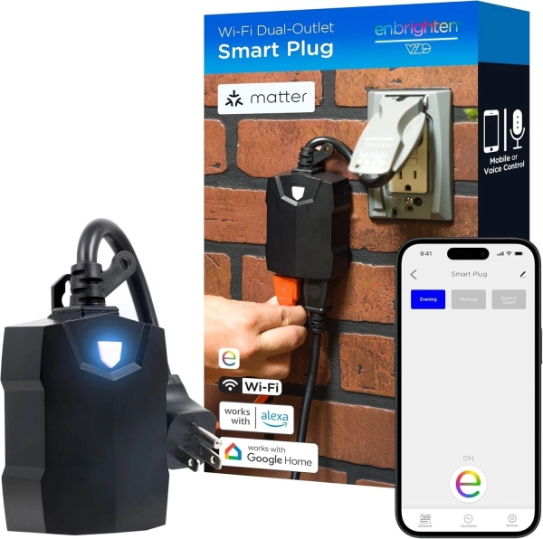 Enbrighten Vibe Wi-Fi Dual-Outlet Outdoor Smart Plug
