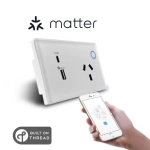 Matter Over Thread Certified One Gang Wall Power Outlet MS01P