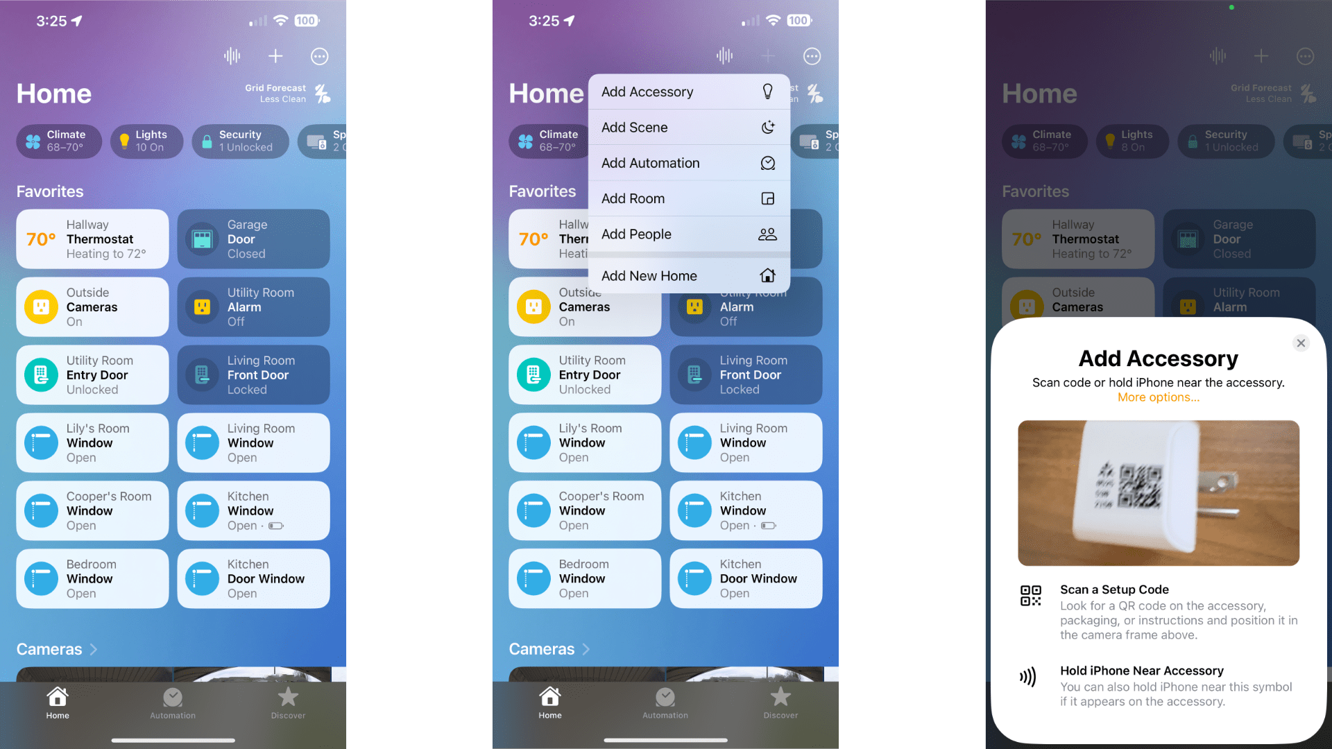 Add device to apple home steps 1