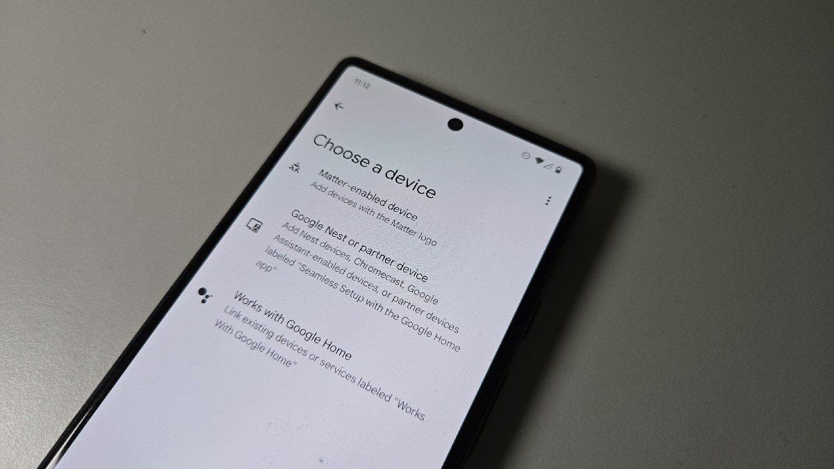 Adding a device in google home on a google pixel 6