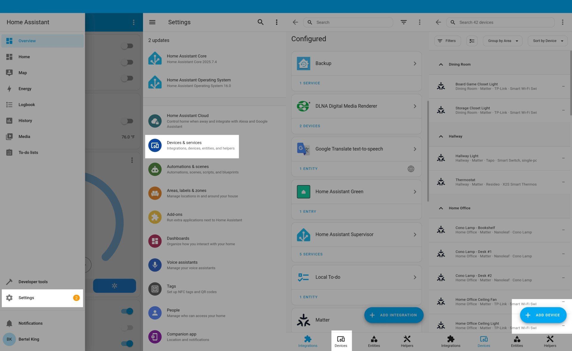 Adding a device in home assistant