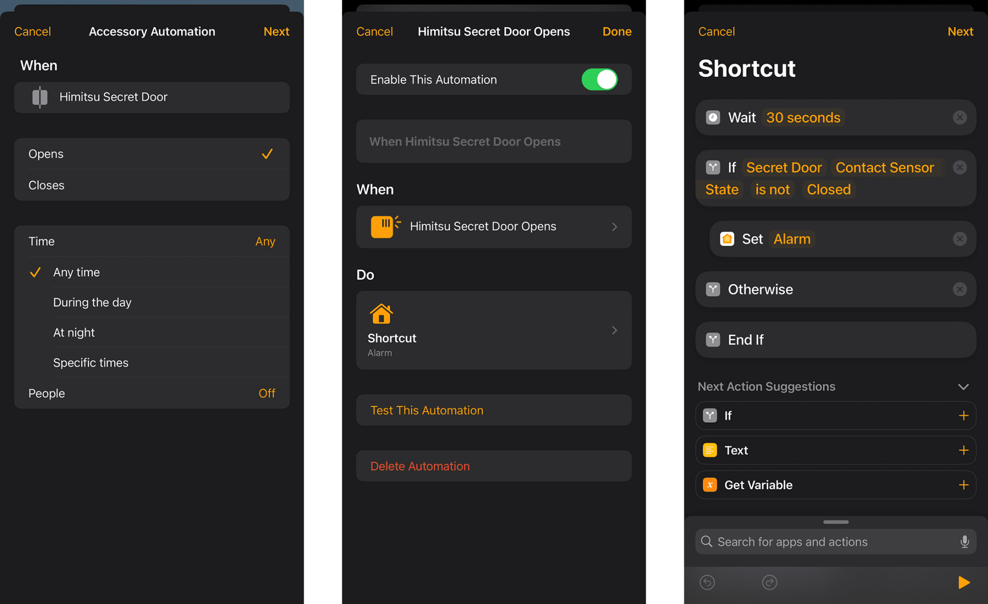 Awara p2 shortcuts automation how to timed alarm