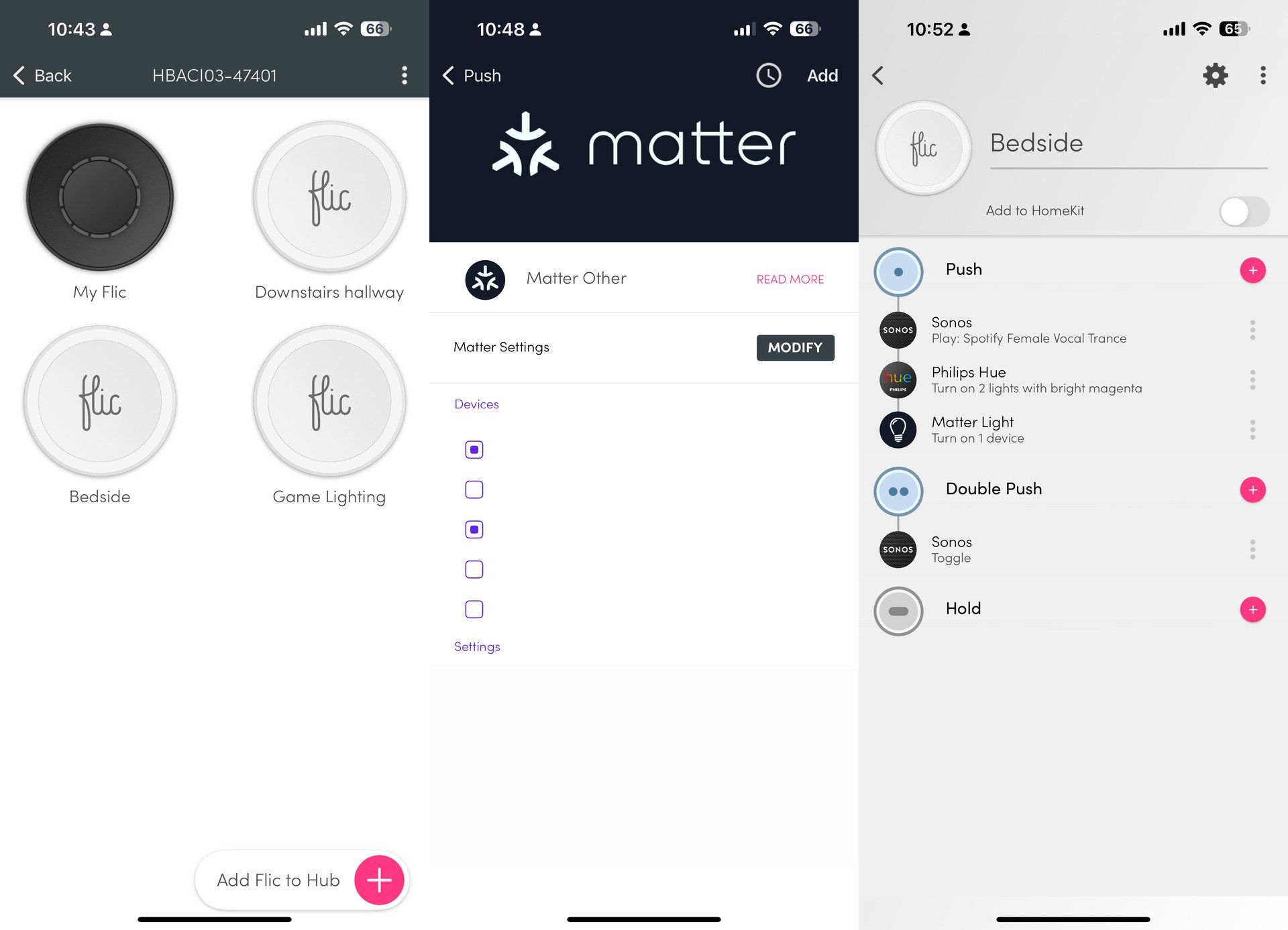 Flic button matter