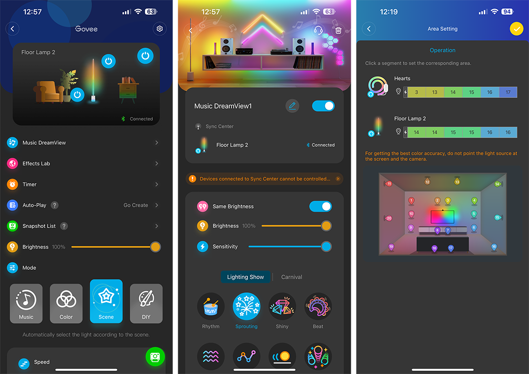 Govee home app screenshots