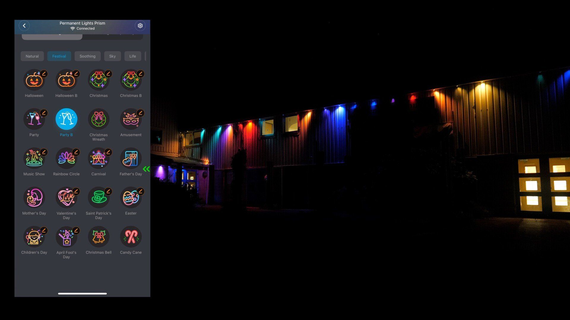 Govee prism party b effect looks like scanning heads