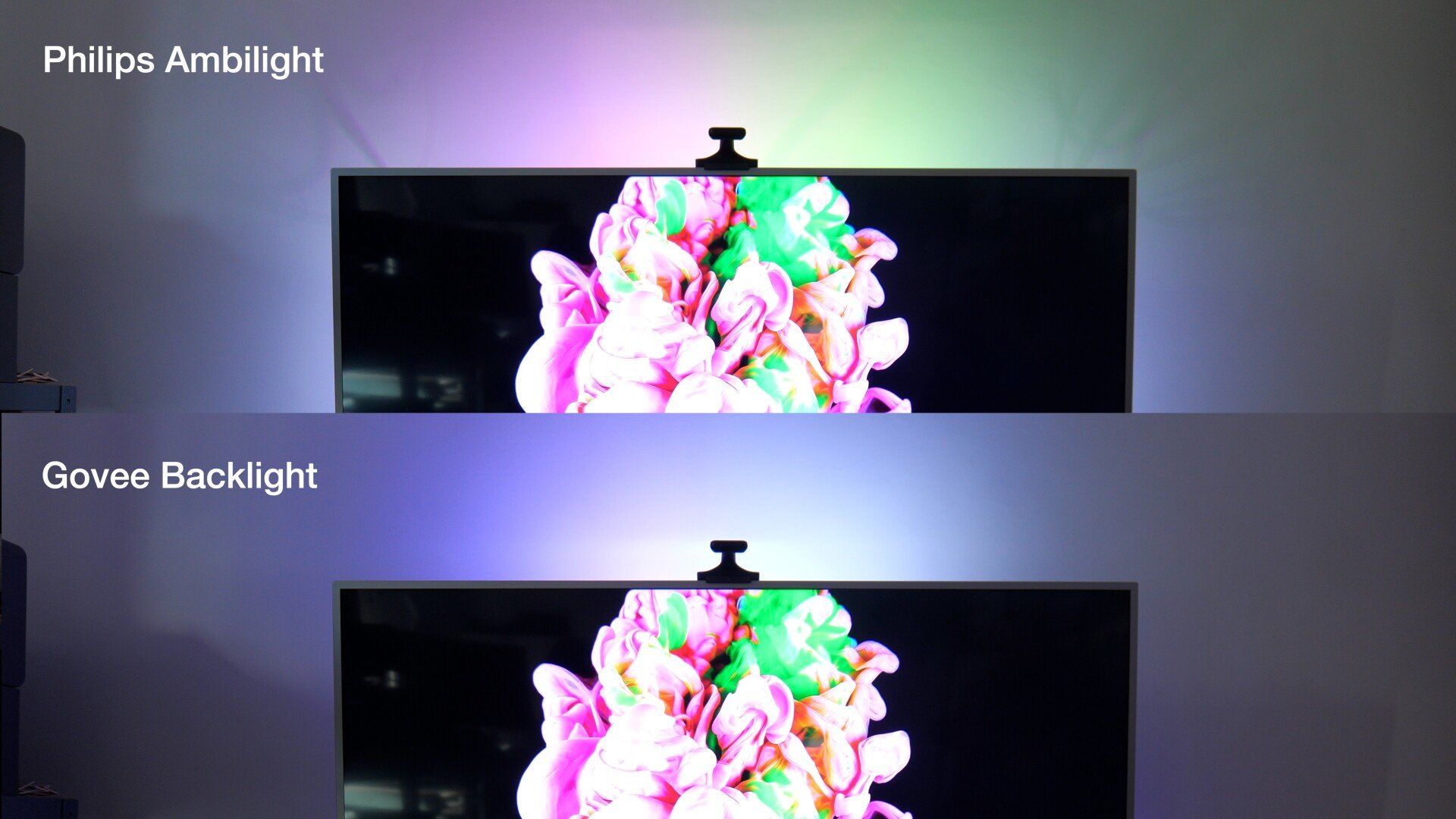 Govee tv backlight 3 pro vs ambilight green details Govee tv backlight 3 pro vs ambilight green details