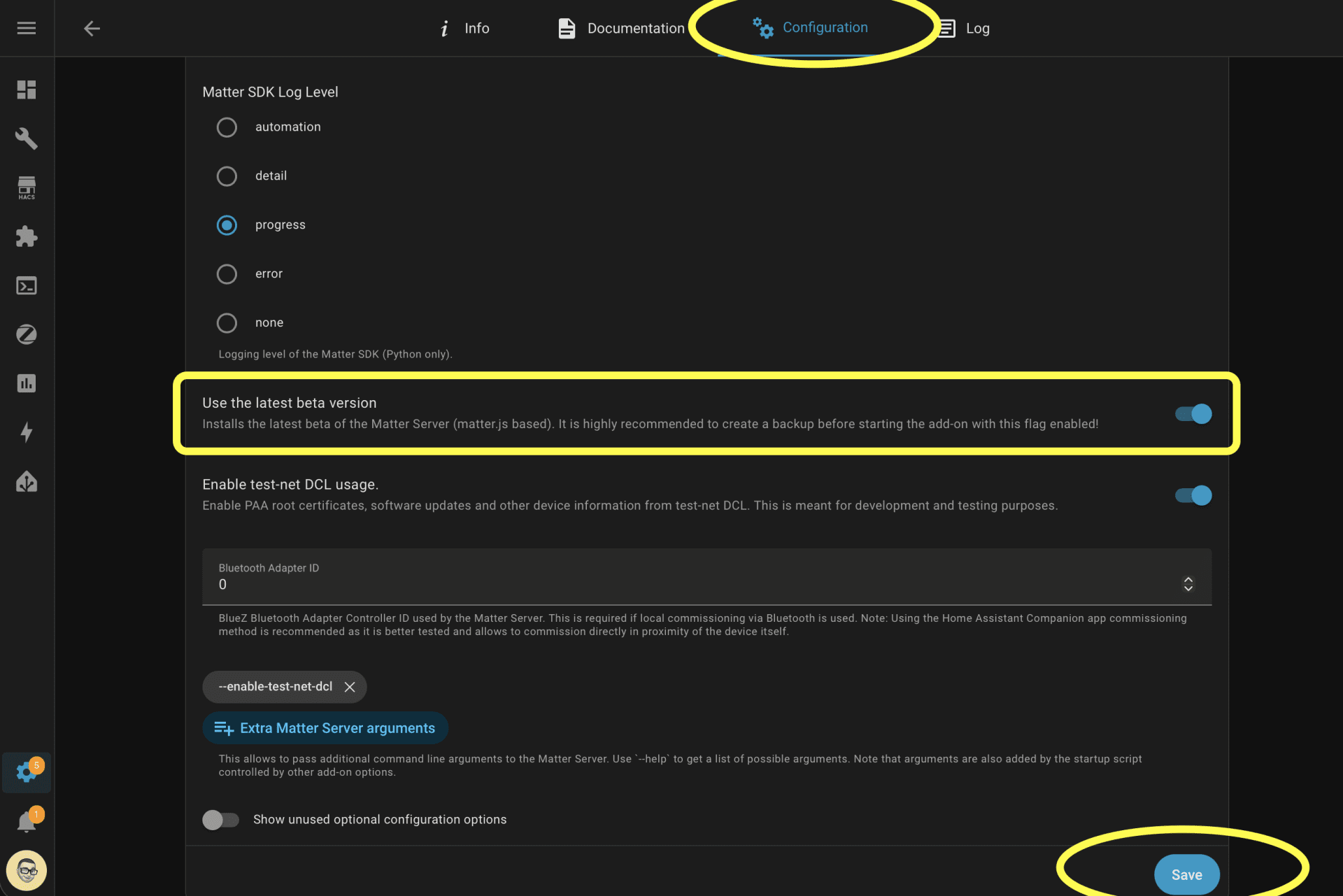 Ha matter server toggle beta Ha matter server toggle beta