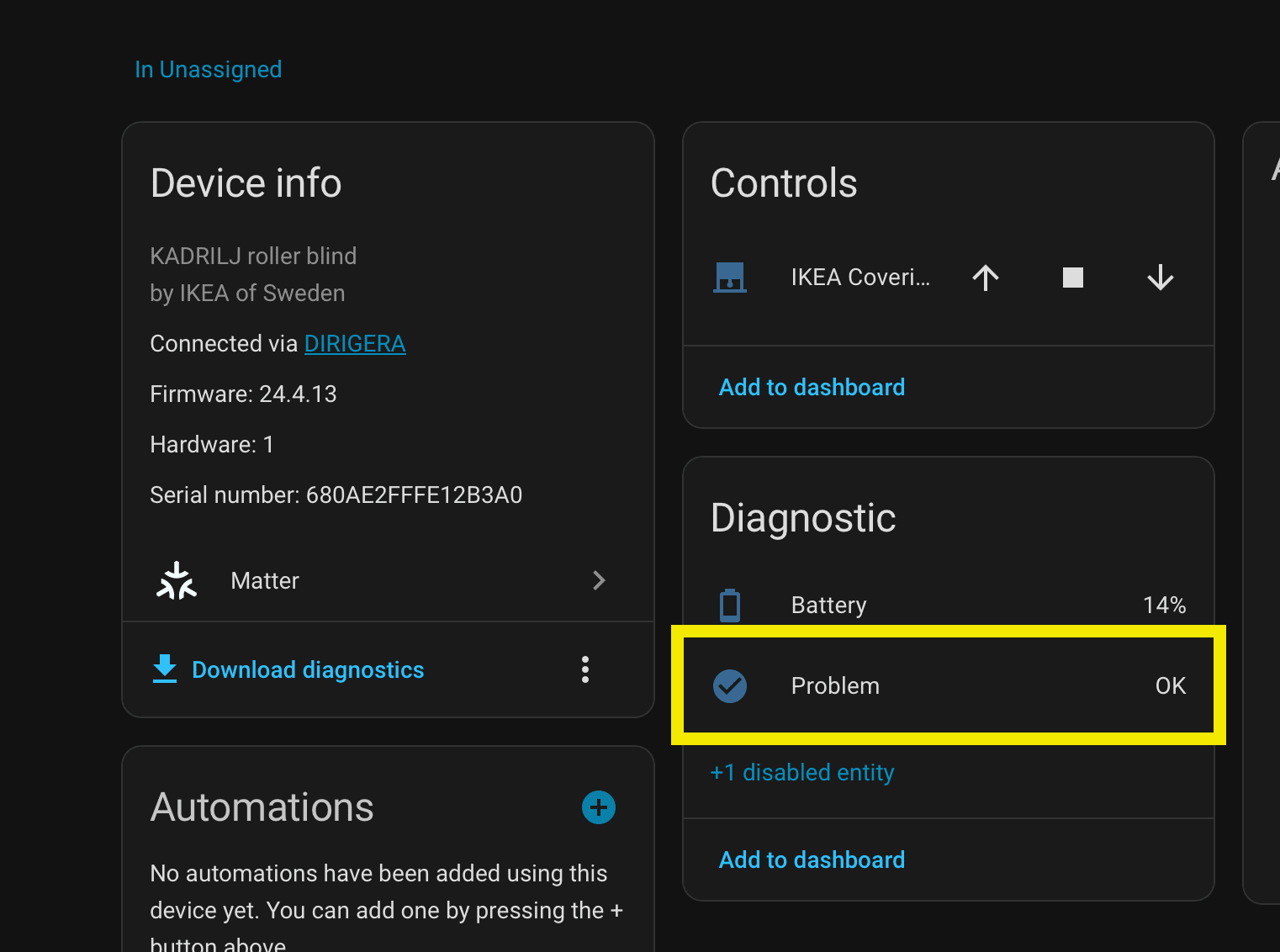 Ha matter window covering operation state