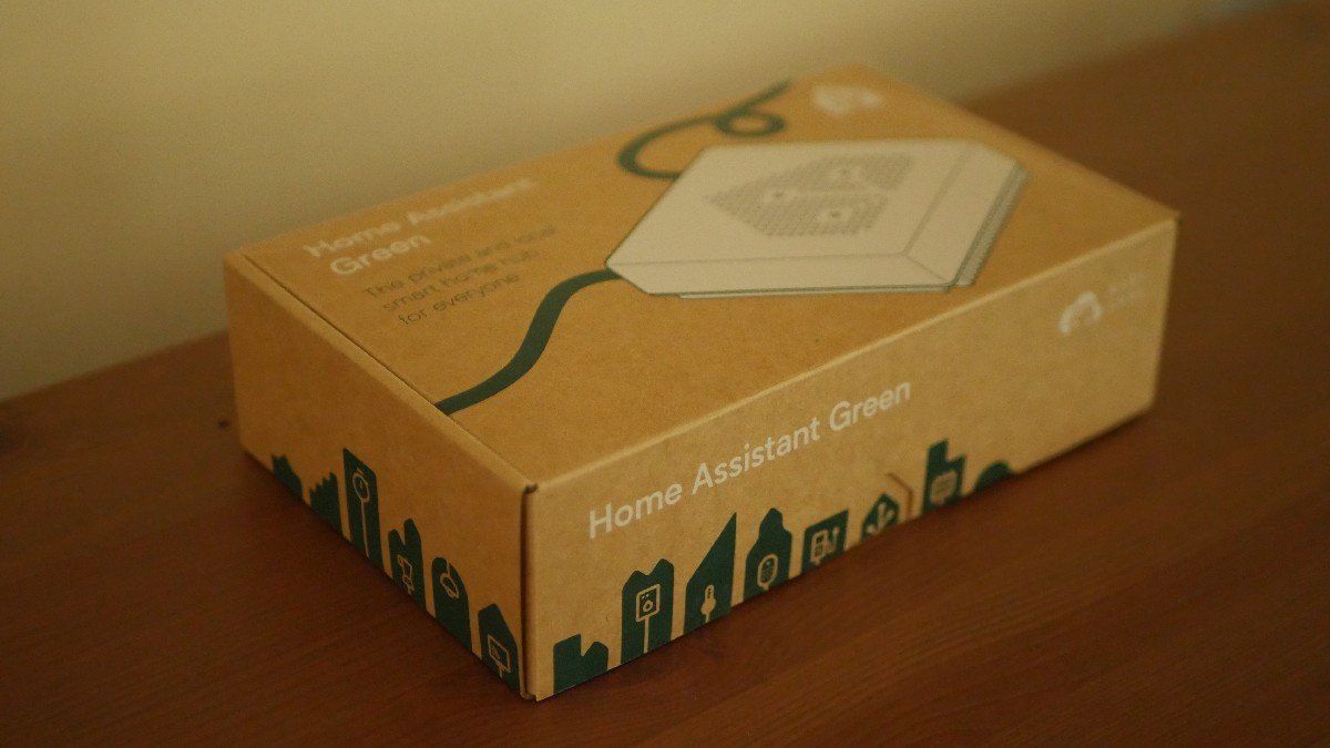 Home assistant green box on a table