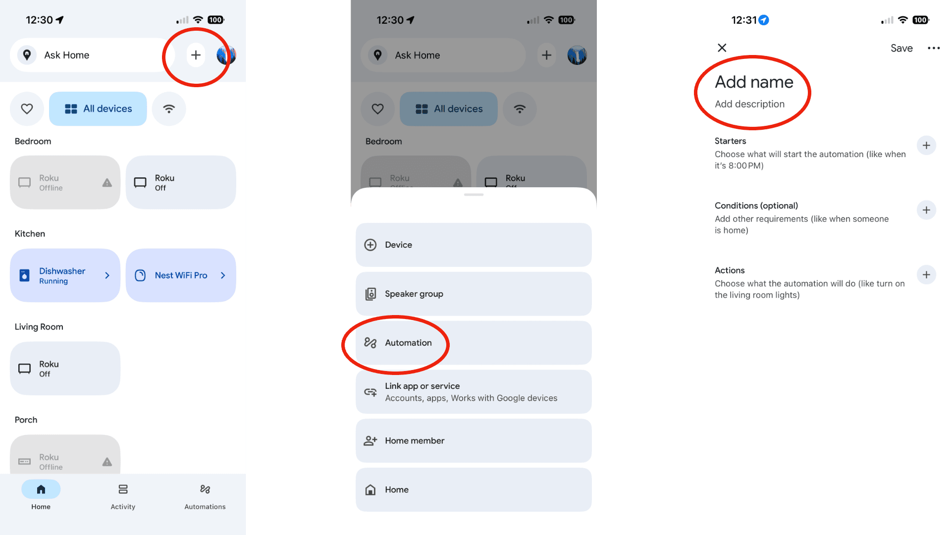 How to create button actions google home steps 1