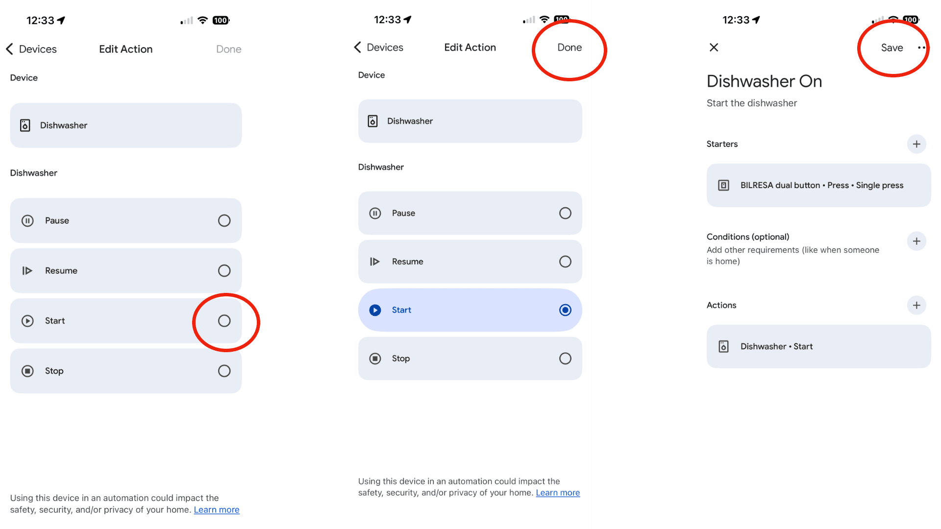 How to create button actions google home steps 5