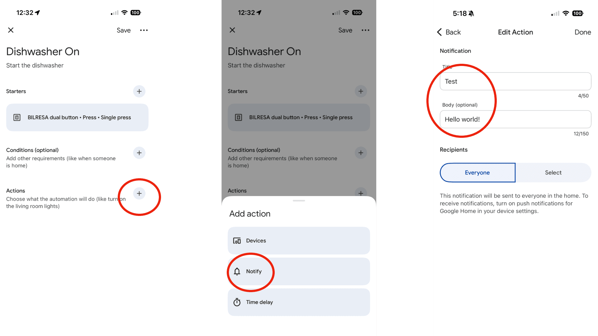How to create button notifications google home steps 4