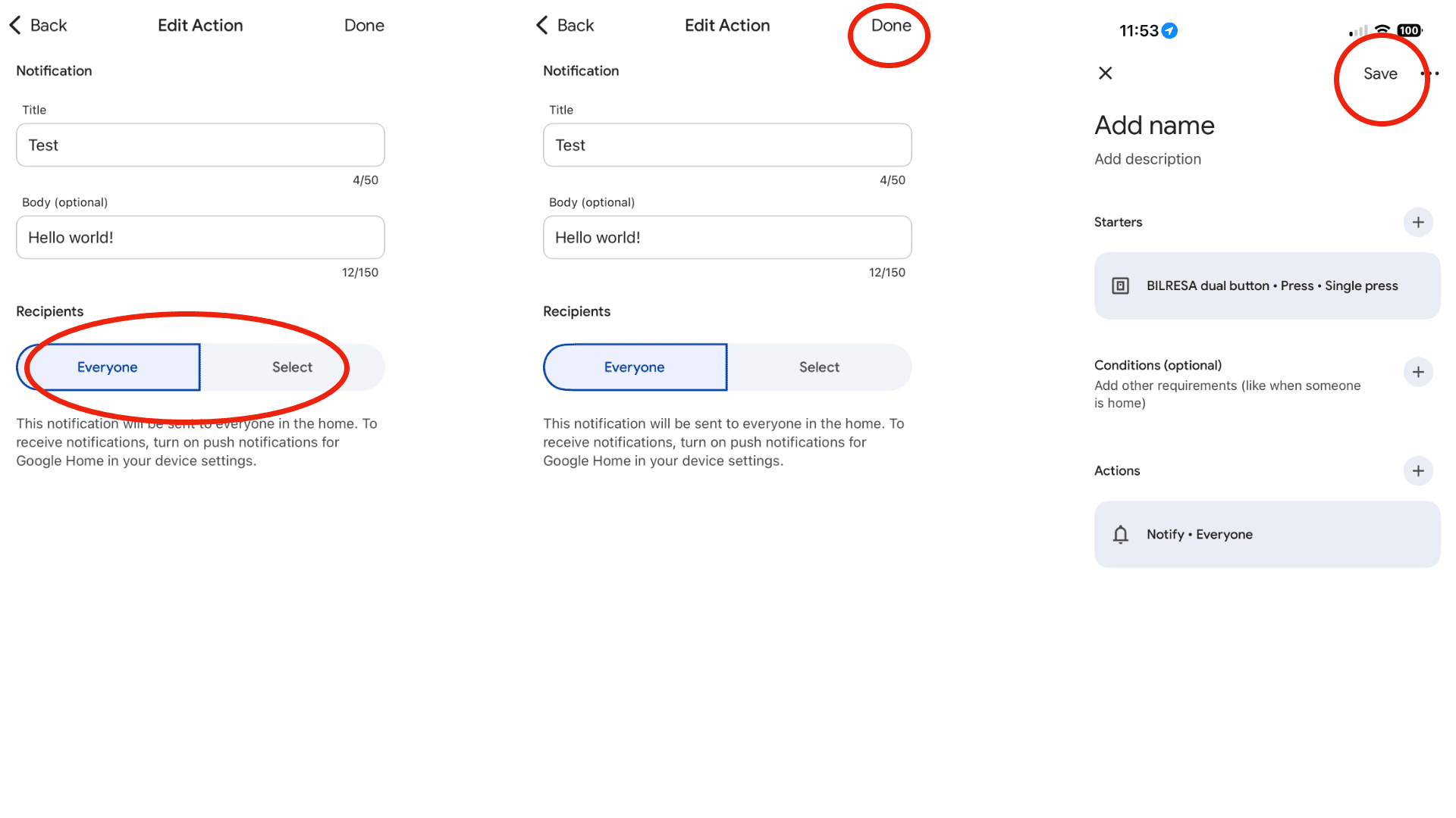 How to create button notifications google home steps 5