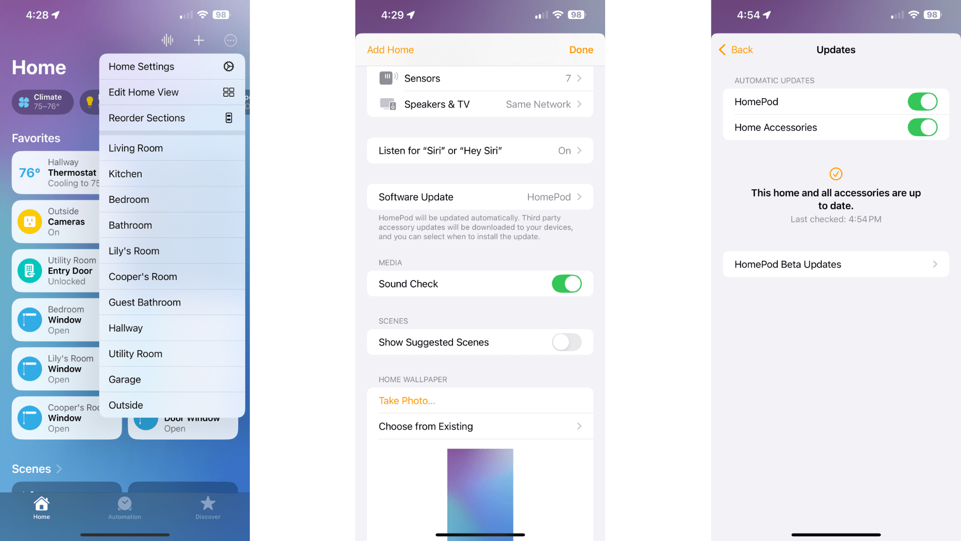 How to update matter devices apple home app automatic updates