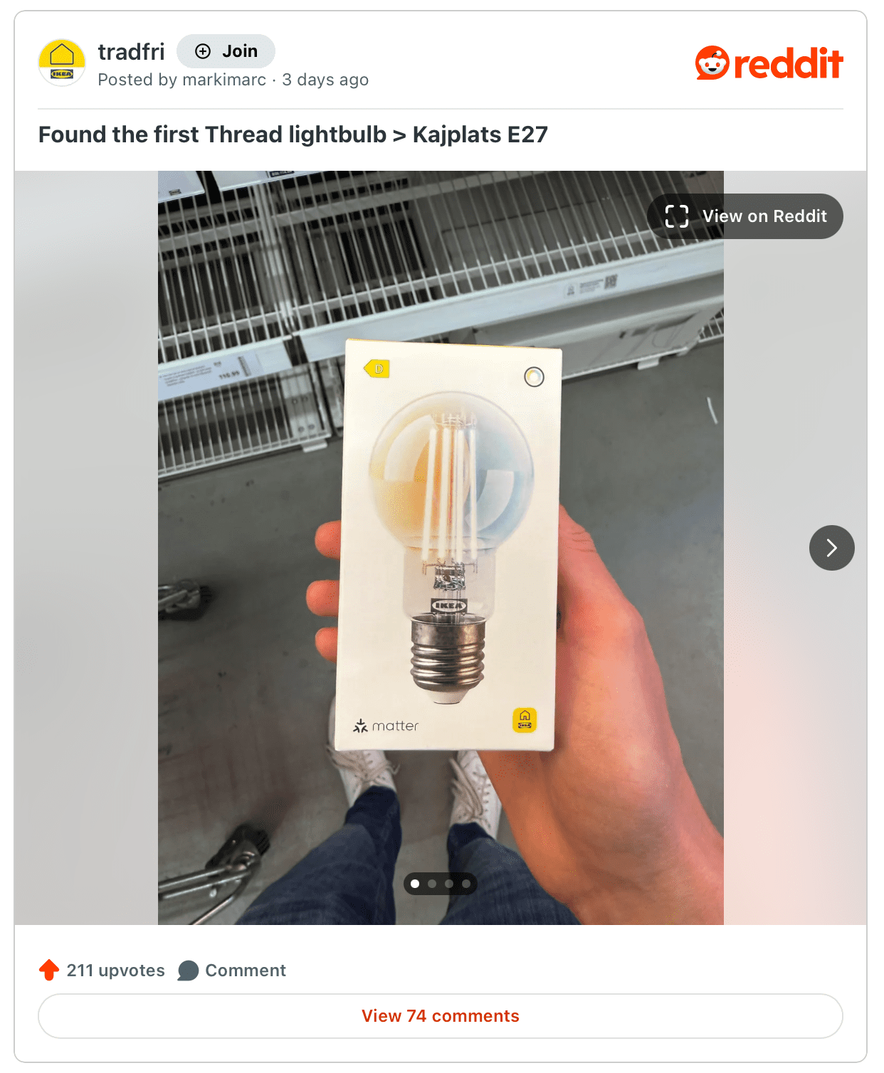 Ikea new bulb reddit post