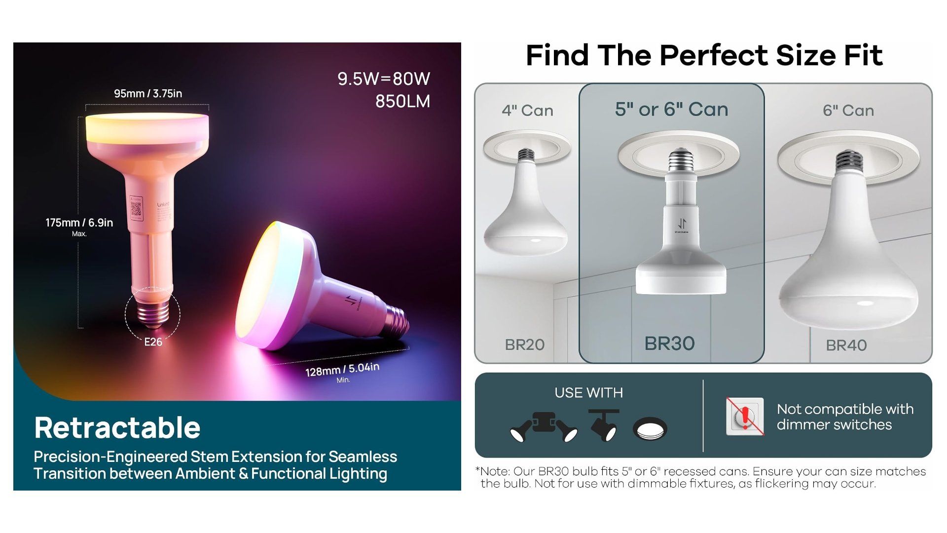 Linkind matter retractable br30 light bulb retractable features Linkind matter retractable br30 light bulb retractable features