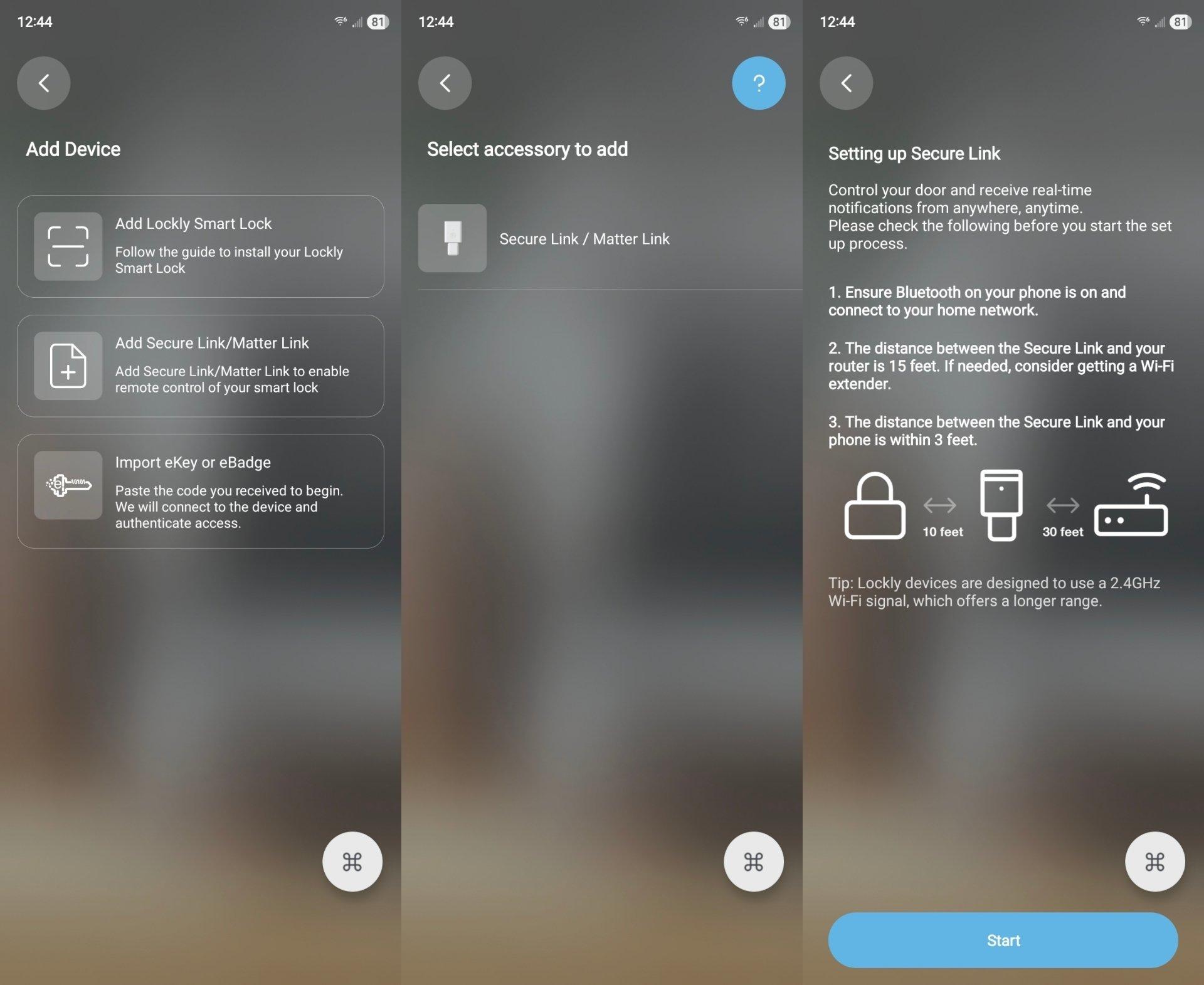 Lockly secure link setup instructions within the android app Lockly secure link setup instructions within the android app