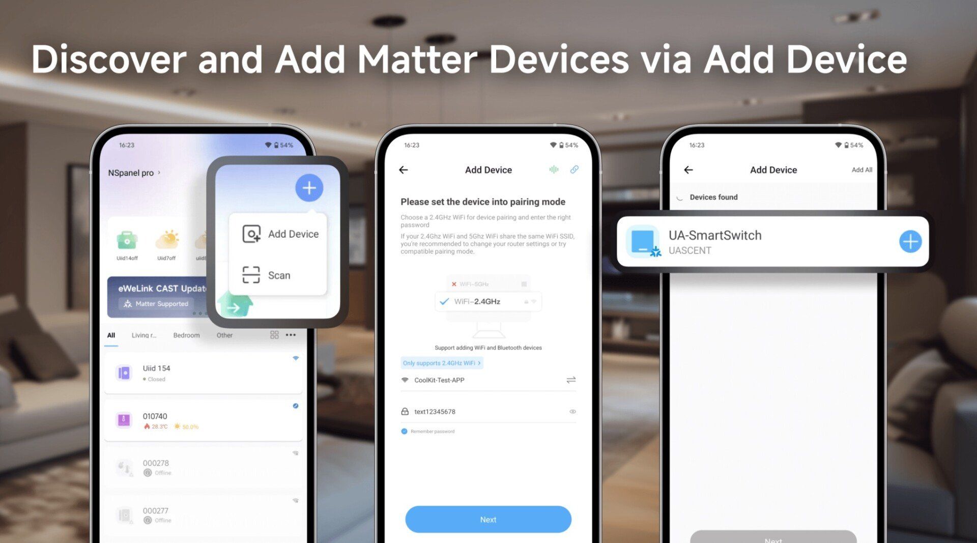 Matter device add to ewelink