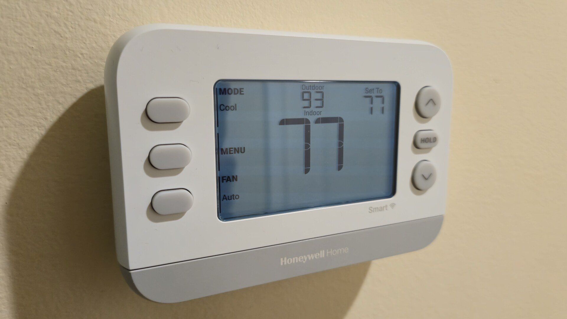 Menu options on a honeywell smart x2s thermostat