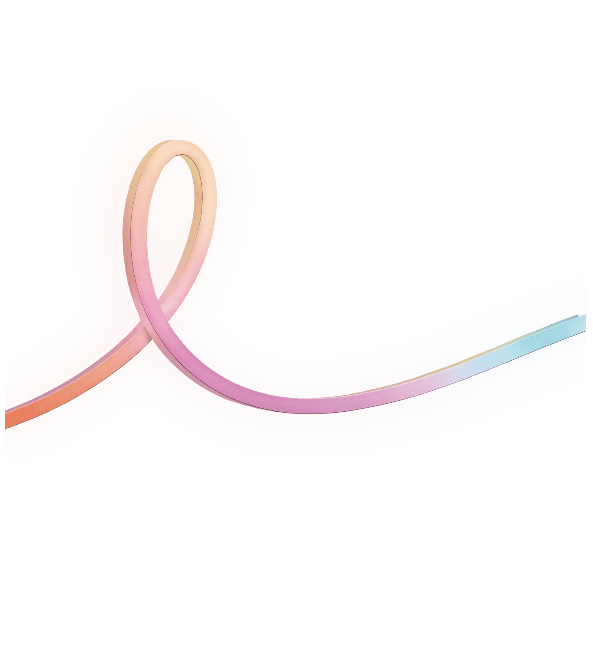 Rgbic neon wire rope light white background