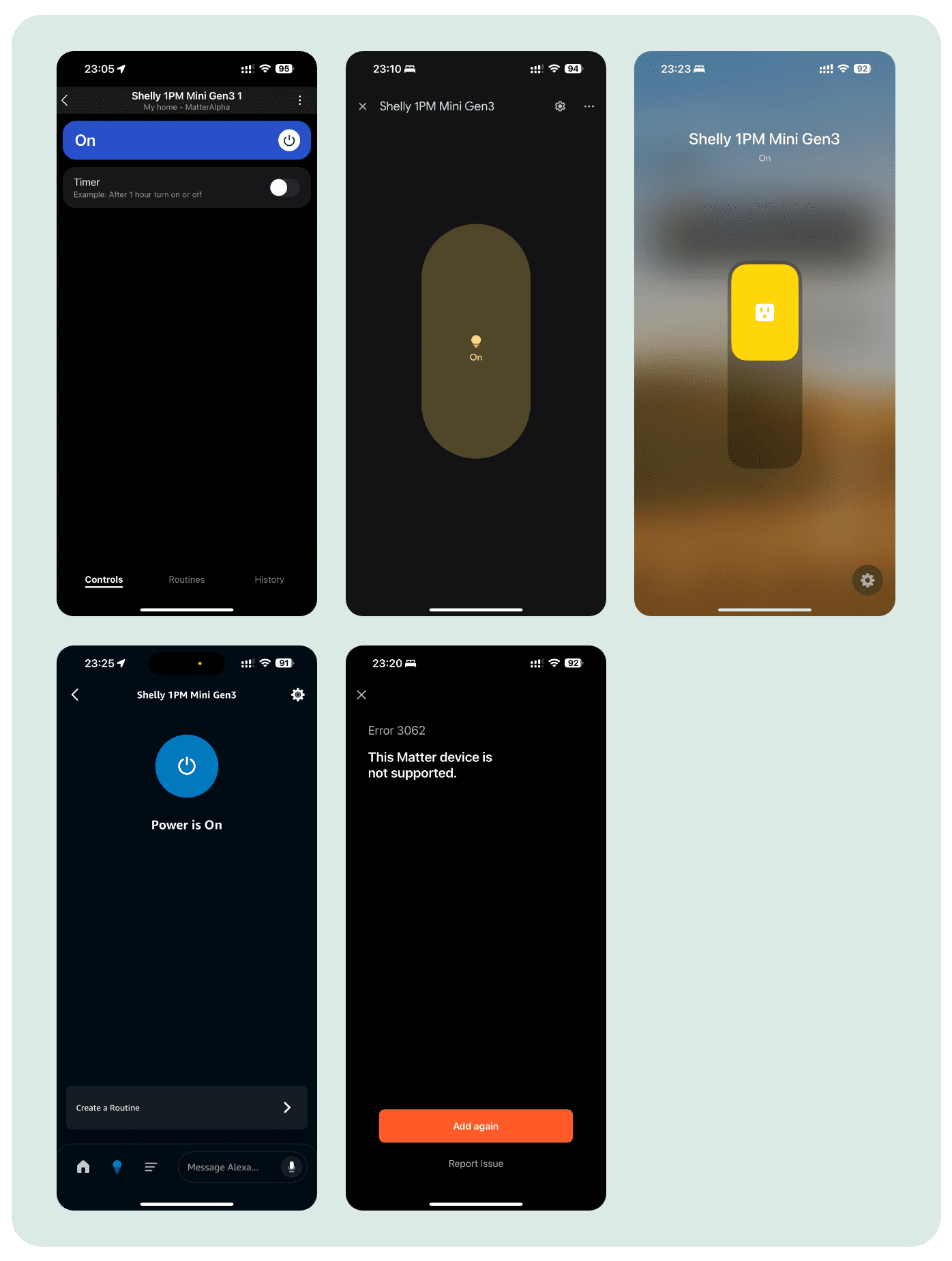 Shelly gen3 matter in app ui