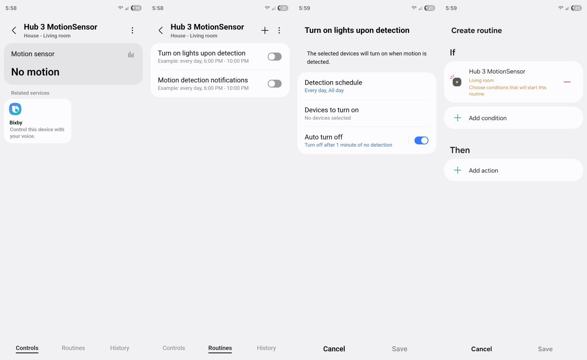Steps to create a routine in samsung smartthings
