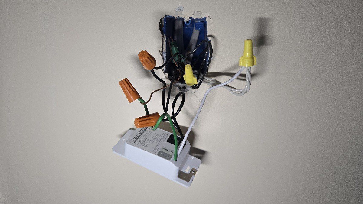 Wires connected to install a tapo s505 smart light switch